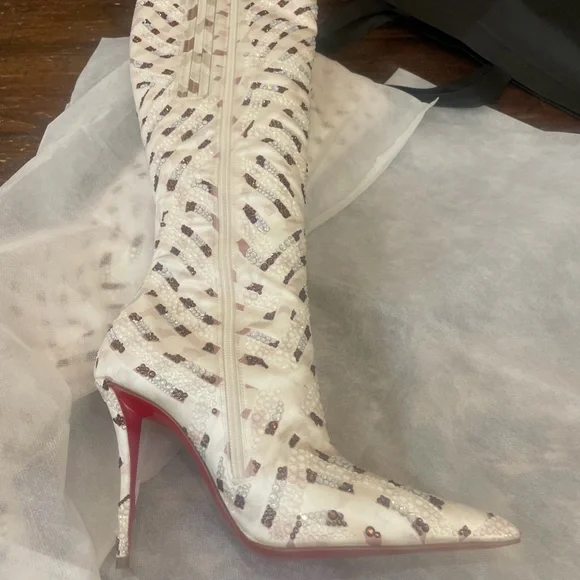 Christian Louboutin Authentic Swarovski Strass Crystal Encrusted Boots – Size 37 - Picture 3 of 7